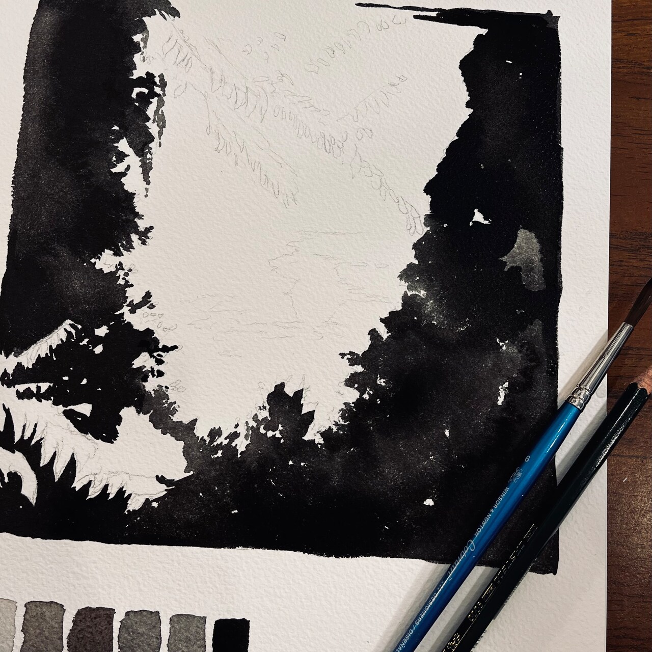 Create a Pen & Ink Moonscape, Part I with @AdrienneHodgeArt